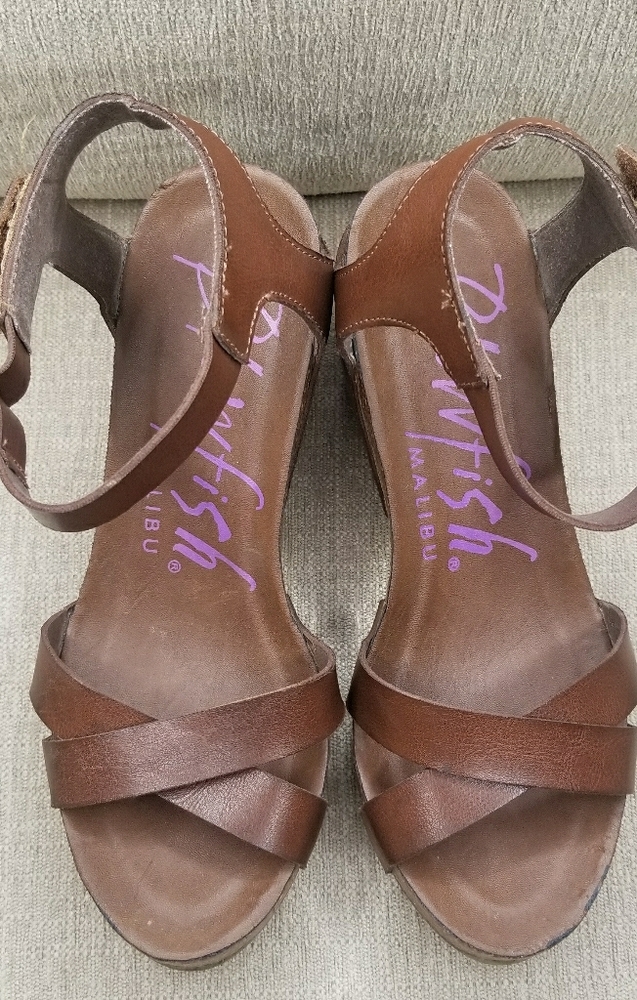 Blowfish wedge sandals.  GUC , dark brown color